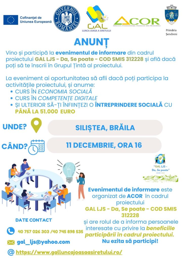 Anunt eveniment de informare Silistea