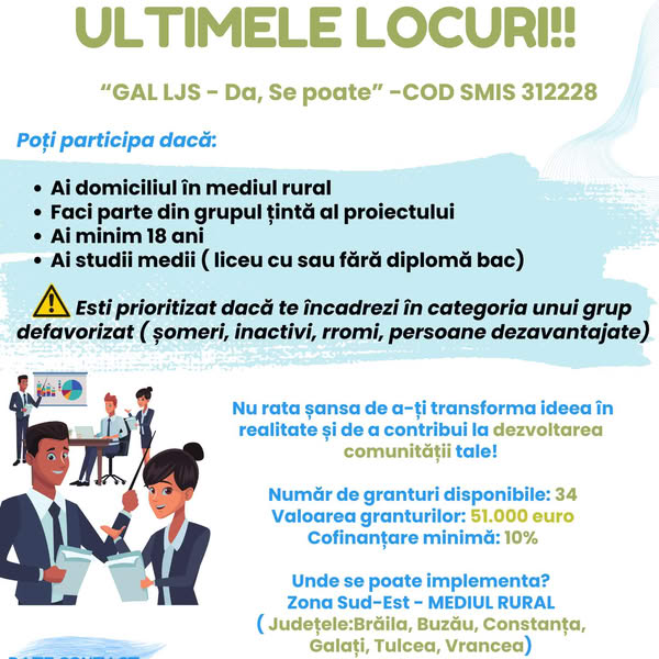 Încă te mai poți înscrie în grupul țintă al proiectului!